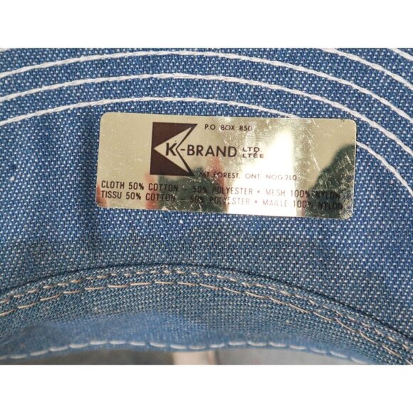 Vintage 70s 80s ESSO Oil & Gas Denim Trucker Hat K-Brand Snapback Mesh Retro - Picture 8 of 8